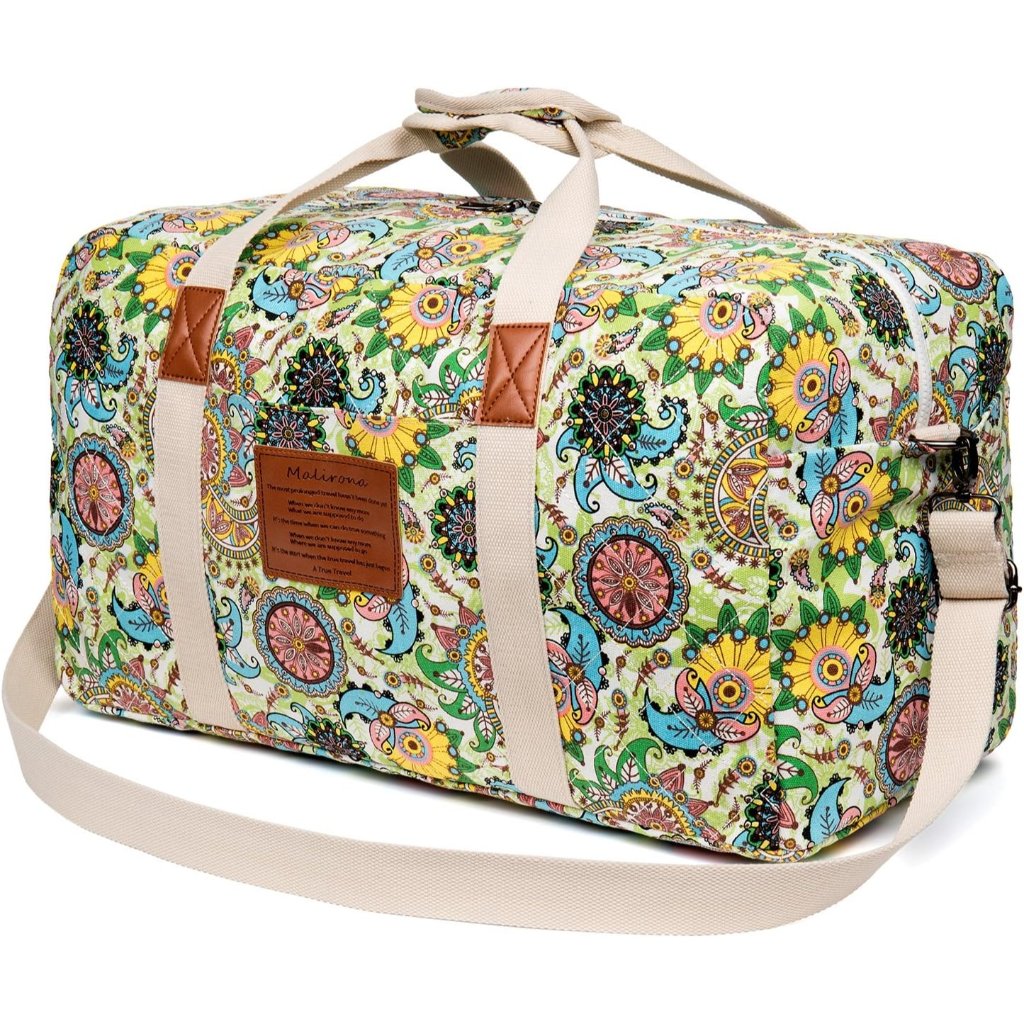Malirona 22"Canvas Weekender Overnight Bags Travel Duffel Bag Carry On Bag